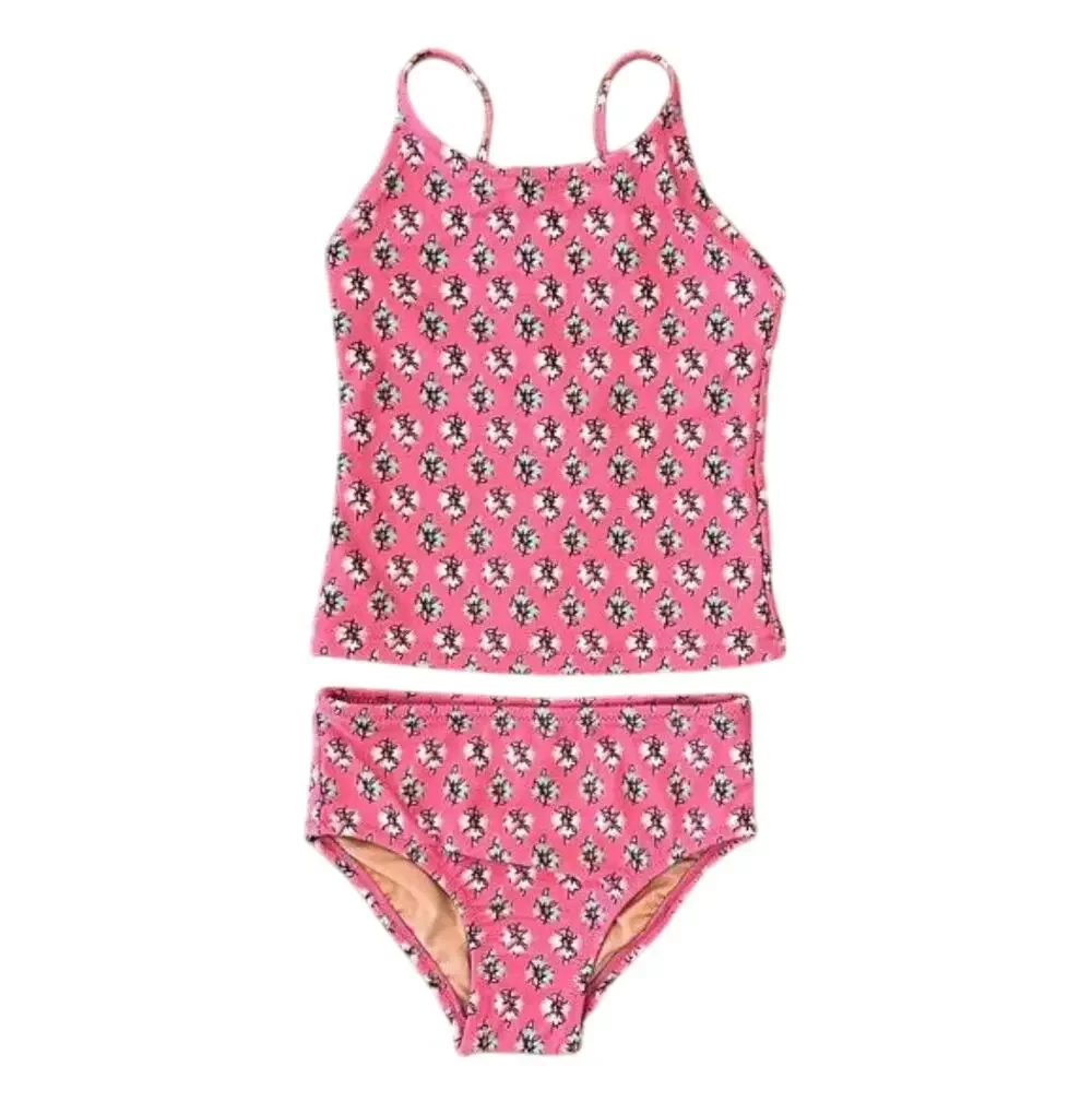 NWT J. Crew Girls' Pink Floral Tankini Set Swimsuit - SIZE 2